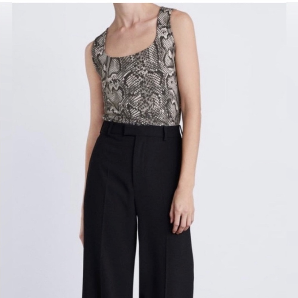 ZARA Snake Pattern Stretch Square Neck Tank Top Small